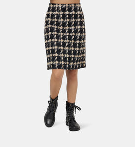 Tweed Checkered Short Skirt