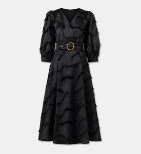 Poca and Poca Belted Long-sleeve Midi Dress, Packshot View