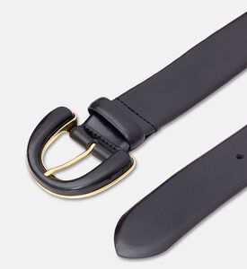 Luisa Spagnoli Ducenta Textured Leather Round Buckle Belt, Packshot View