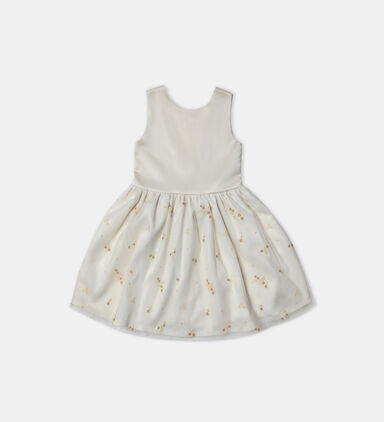 Satin Embroidered Flower Dress