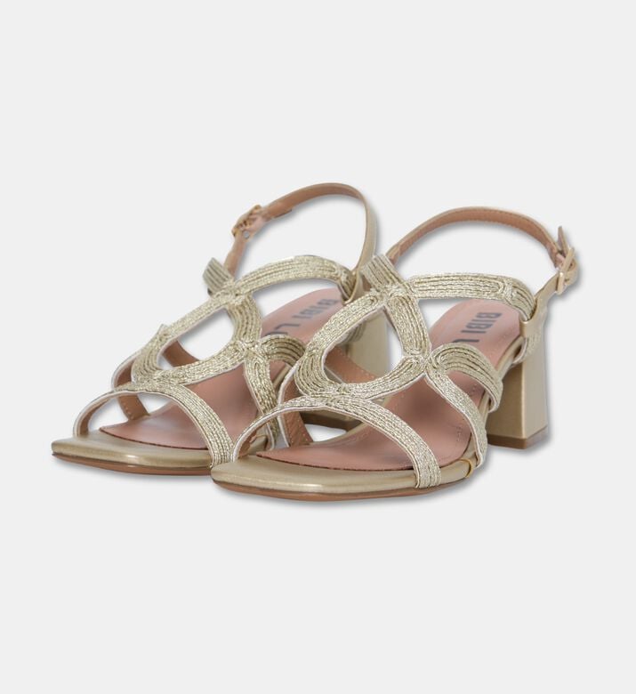 Bibilou Rope-strap Block-heel Sandals, Gold, Eu-41, Packshot View