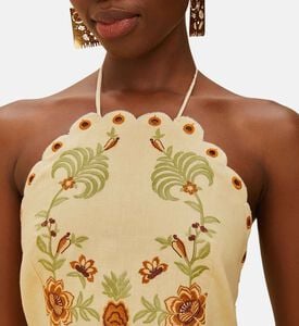 Delicate Forest Richelieu Floral-embroidery Midi Dress Delicate Forest Richelieu Floral-embroidery Midi Dress