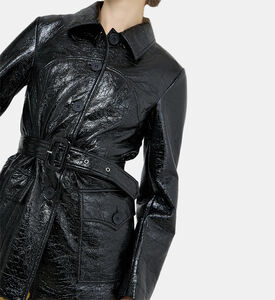 Vinyl Leather Button-up Jacket