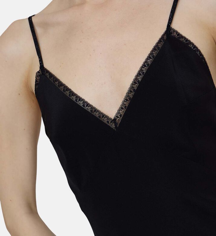 Side Slit V-neck Dress