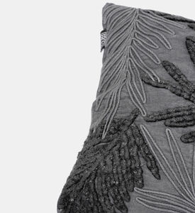 Home Deco and More Thodo Cotton Rectangular Filled And Vaccumed Cushion, Anthracite, Packshot View