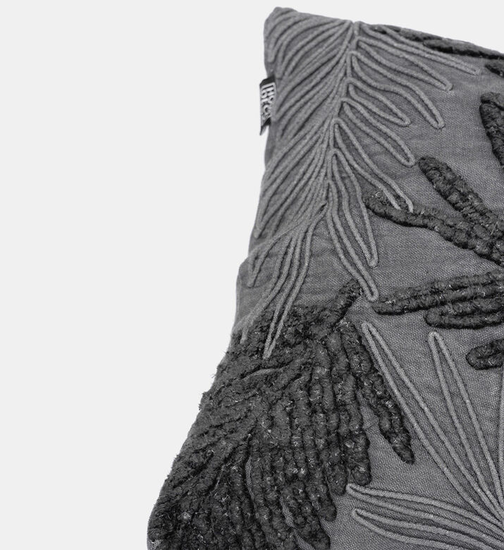 Home Deco and More Thodo Cotton Rectangular Filled And Vaccumed Cushion, Anthracite, Packshot View