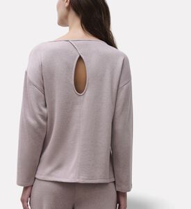Chantelle Soft Knit Long-sleeve Lounge Top, Beige, M, Model View
