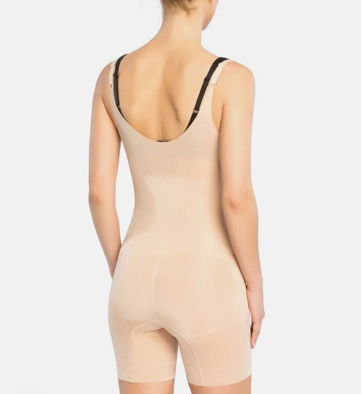 Open Bust Mid Thigh Body Suit