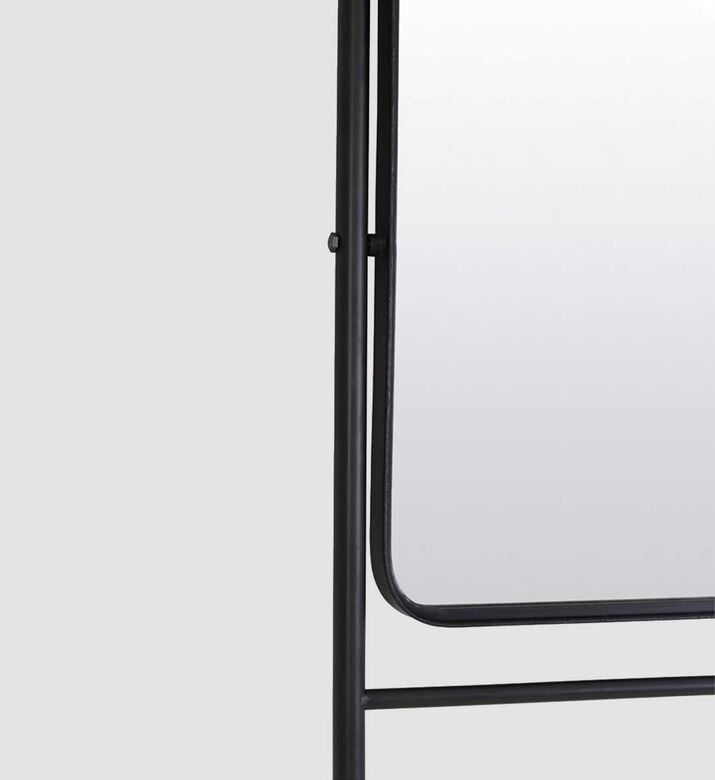 رف جداري مع مرآة داليتشي من خشب أسود 48x4x203 سم رف جداري مع مرآة داليتشي من خشب أسود 48x4x203 سم