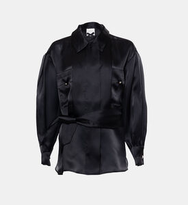 Satin Oversized Wrap Blouse