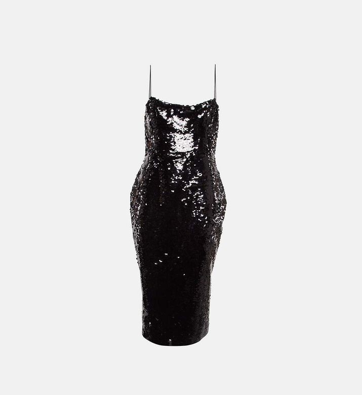 Alex Perry Black Sequin Sleeveless Dress M Preowned