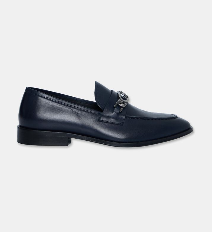 Roberto Cavalli Penny Slip-on Leather Loafers, Navy, Eu-44, Packshot View
