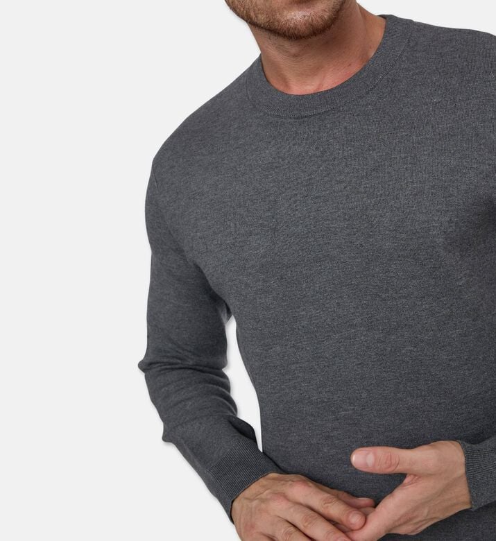 Samsoe Sarico Logo-print Crewneck Long-sleeve Sweater, Model View