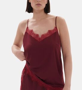 Satin Lace-trim Pajama Top Satin Lace-trim Pajama Top