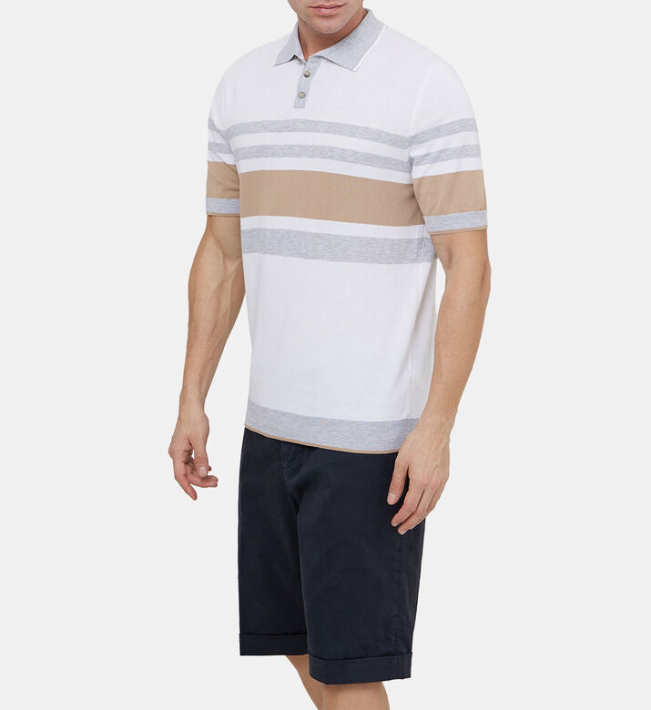 قميص بولو قطني مخطط