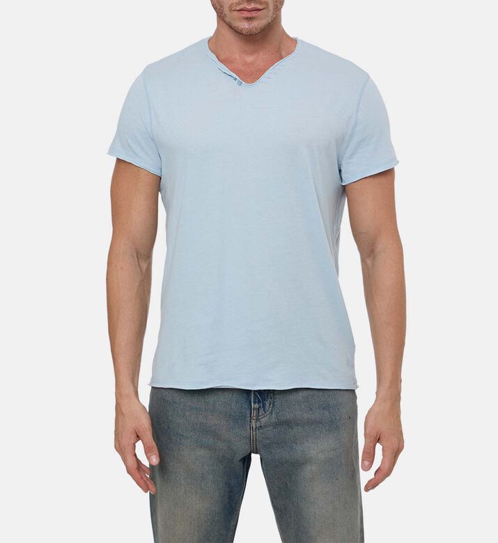 Zadig et Voltaire Button-detail V-neck Short-sleeve Top, Model View