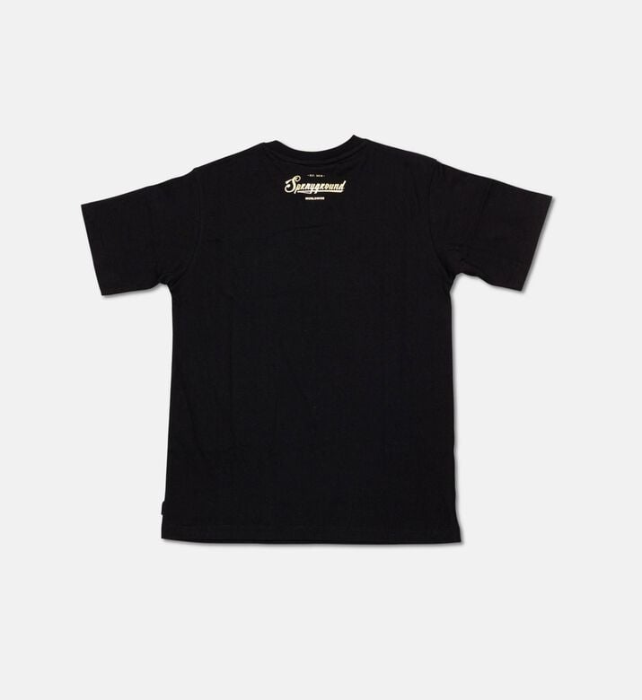 Sprayground Gold Crown Shark Teeth T-shirt, Black, 14y, Packshot View