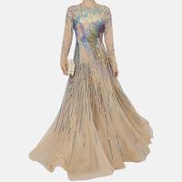 Sequin Embellished Long Flared Dress