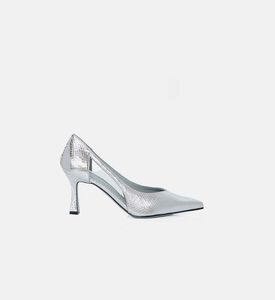 Croc-embossed Metallic Pumps