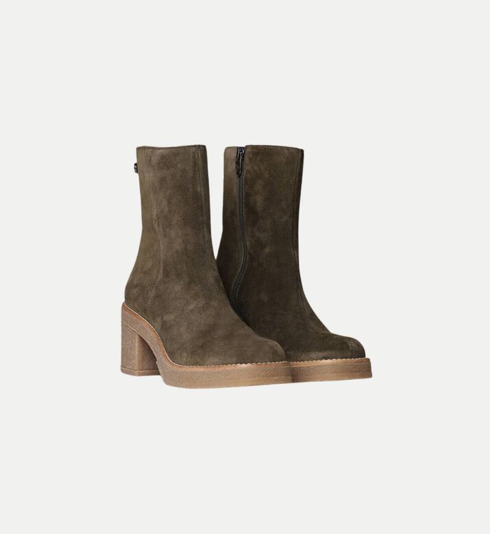 Piani-sy Suede Leather Mid-wedge Ankle Bootie