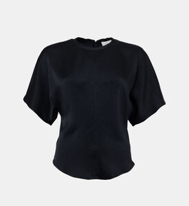 بلوزة كارليتا بأكمام قصيرة ساتان