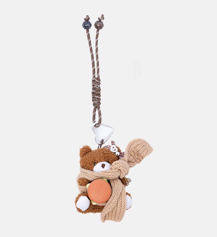 Handmade Teddy Bear Burger Bag Charm