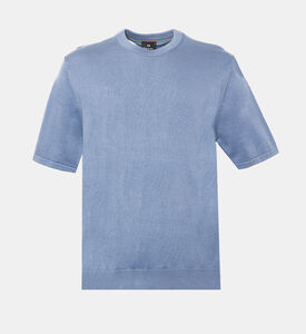 سترة بنمط تيشيرت قطن بأكمام قصيرة