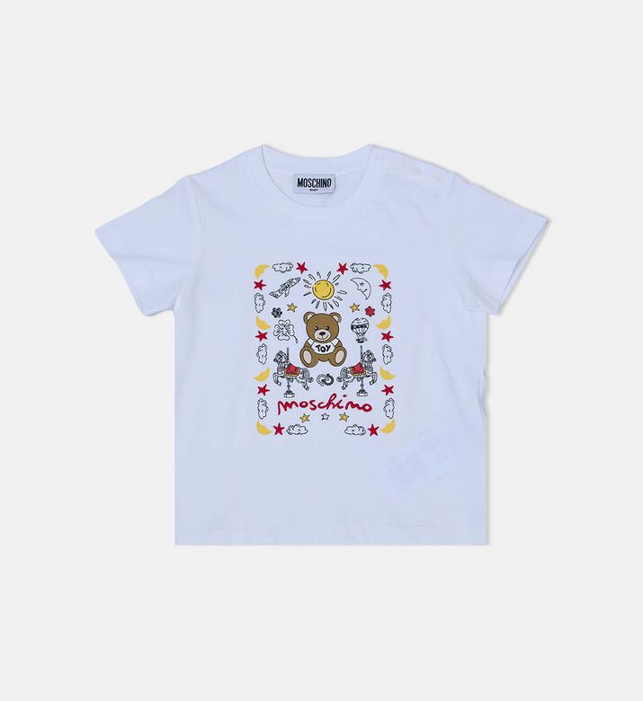Cotton Embroidered Teddy Bear T-shirt