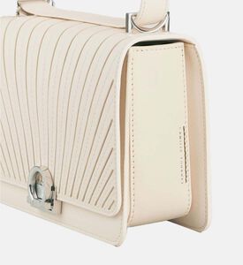 Camille Fournet Signature Calf Leather Pleated Shoulder Bag, Cream, Packshot View