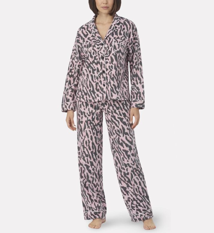 DKNY Fleece Animal Print Pajama Set, Model View