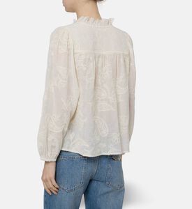 Ba and Sh Embroidered Long-sleeve Blouse, Model View