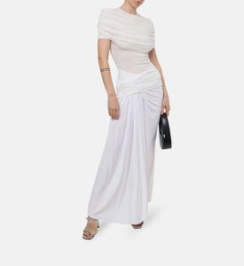 Aiba Knotted Draped Asymmetrical Maxi Skirt
