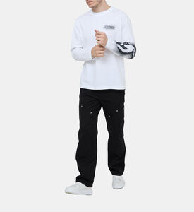 Spray-paint Graphic Long-sleeve Sweatshirt