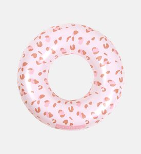 عوامة سباحة وردية فاتحة بنقشة جلد نمر