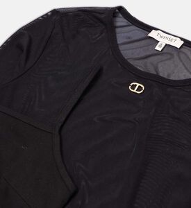 بلوزة طويلة الأكمام محبوكة بقصّة عادية