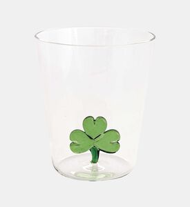 كوب بزجاجي بورسليكات بطبعة ورقة الحظ