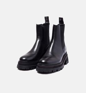 Semi-patent Smooth Leather Chelsea Boots