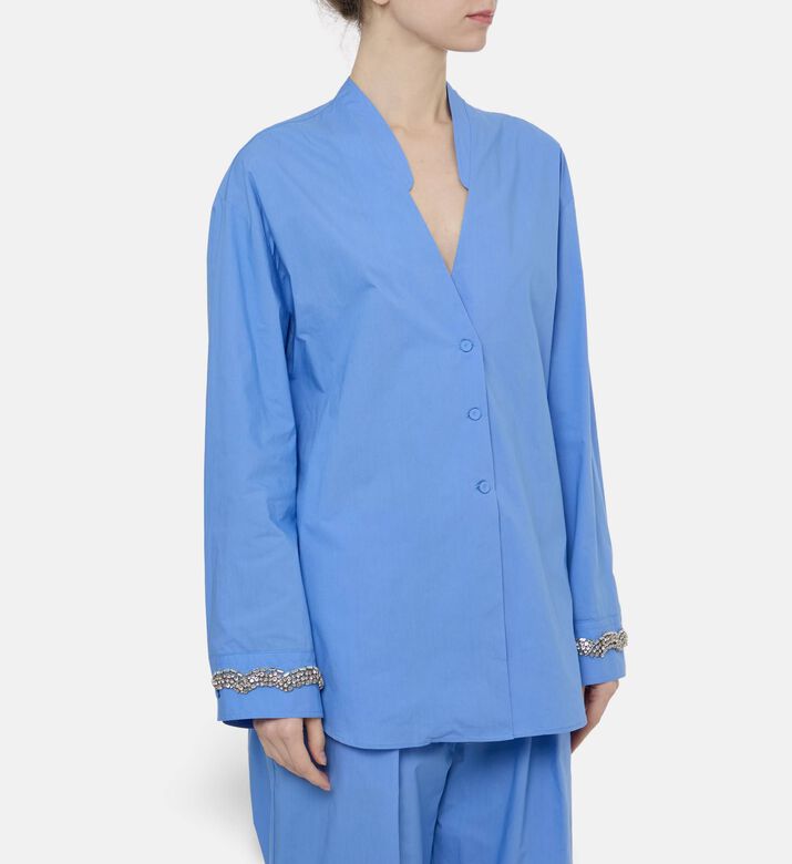 Forte-Forte Rhinestone-embellished Long-sleeve Shirt, Model View