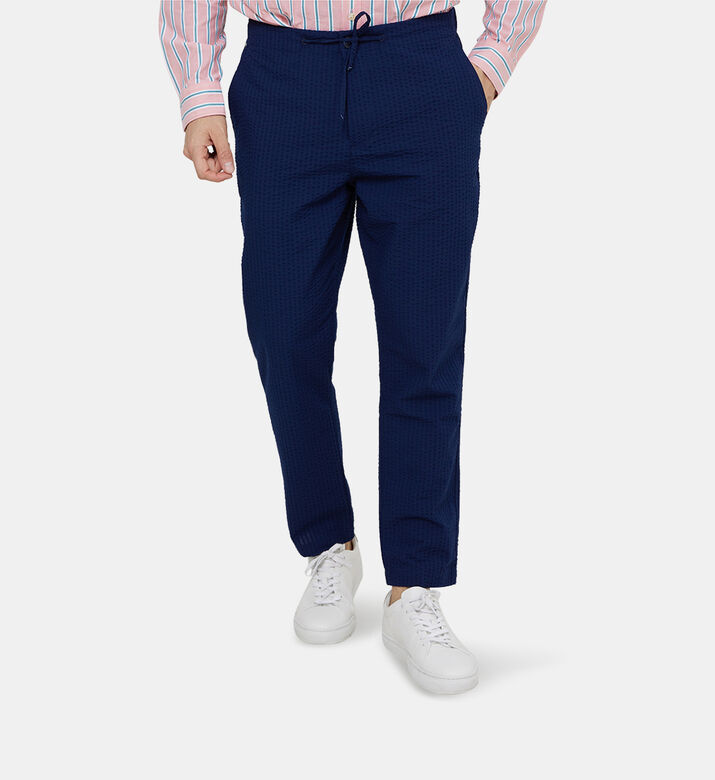 بنطال فينش رياضي بقصة عادية مدبب بقطن سيرساكر بنطال فينش رياضي بقصة عادية مدبب بقطن سيرساكر