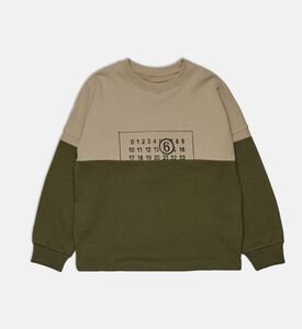 Two-tone Crewneck Long-sleeve Sweater