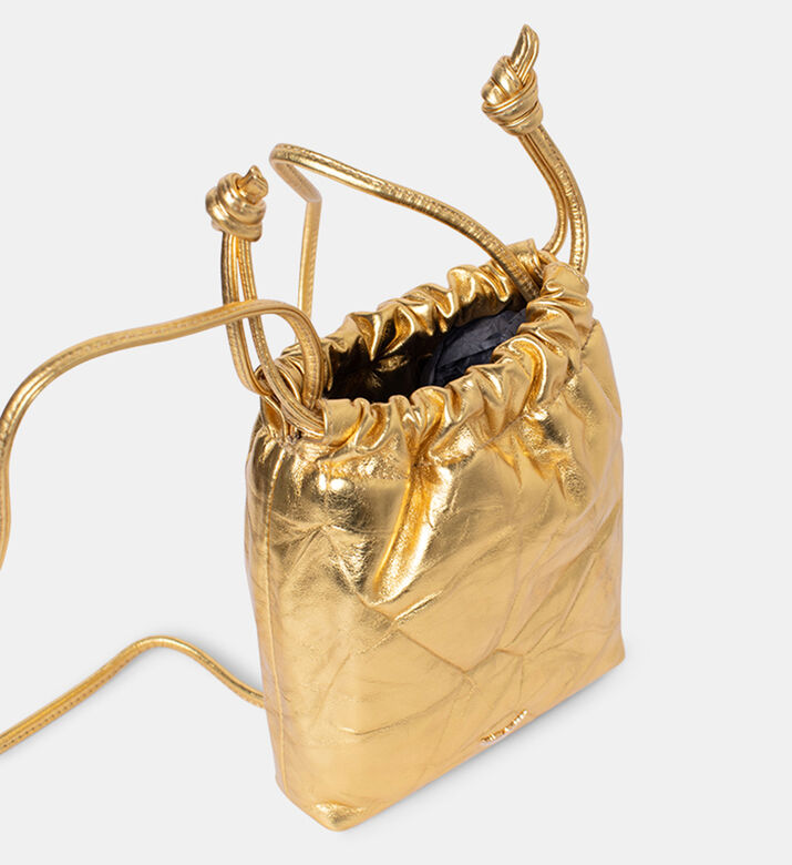 Rock To Go Creased Metallic Bucket Bag