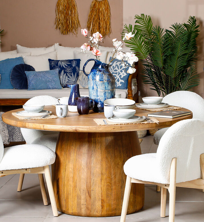Home Deco and More Boab Wood Dinning Table, Packshot View Home Deco and More Boab Wood Dinning Table, Packshot View