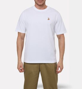 Maison Kitsune Embroidered Fox T-shirt, White, Xl, Model View