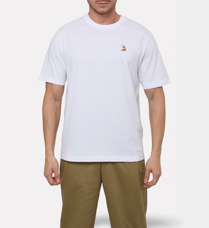 Maison Kitsune Embroidered Fox T-shirt, White, Xl, Model View