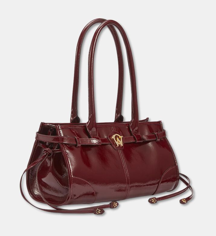 Manc Baby Jane Leather Shoulder Bag, Burgundy, Packshot View