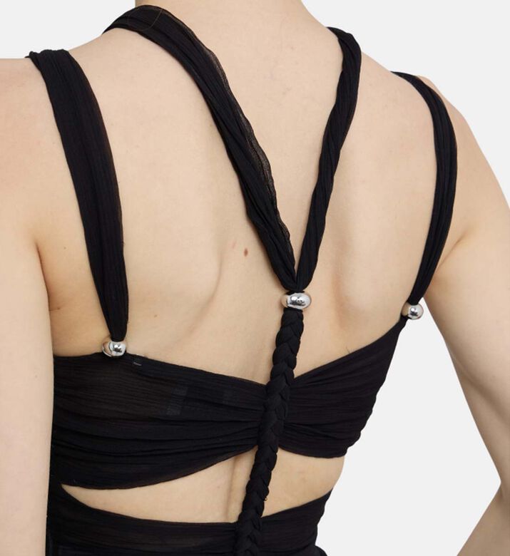 Revon Gathered Silk Strappy Top