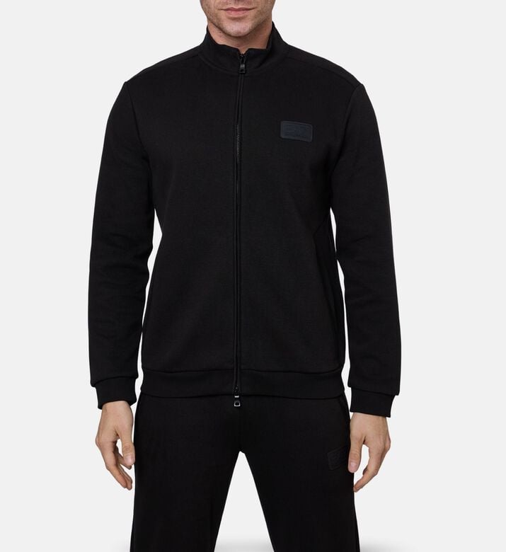 EA7 Cotton Full Zip Track Jacket, Black, Xl, Model View