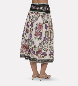 Farm Rio Rococo Floral-print Midi Skirt, Model View