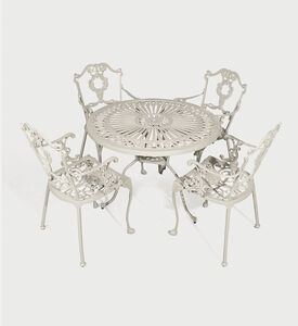 طاولة طعام بيسترو أوف وايت بـ 4 كراسي