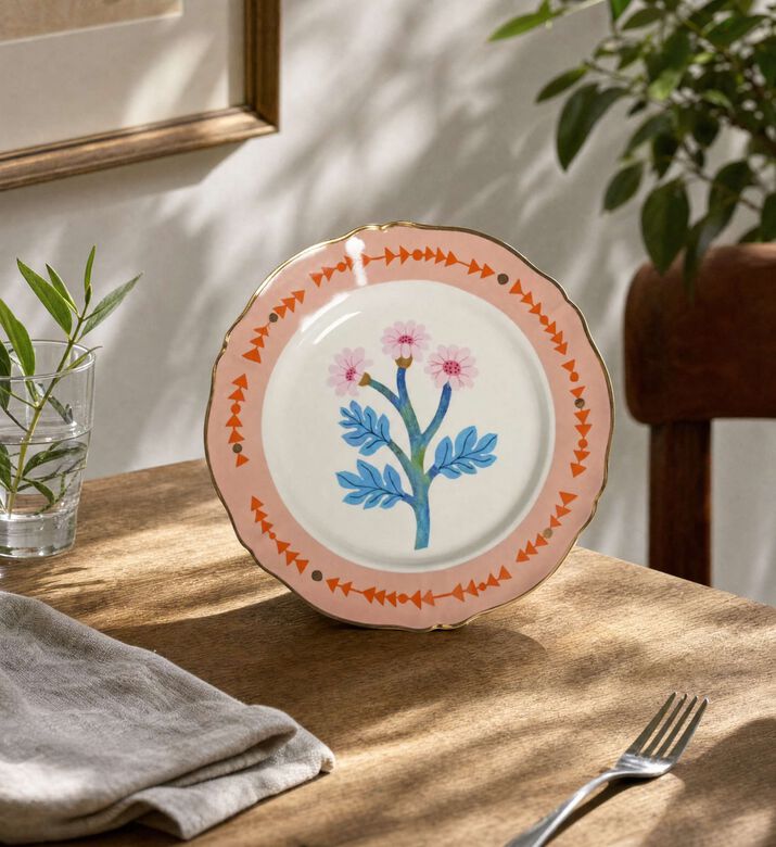 Bitossi Botanica Porcelain Flower Plate, Model View